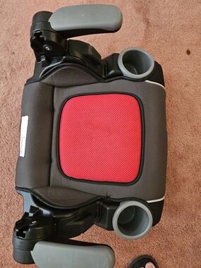 Folding armrests, WIDE Booster- Smoke Free! BabyTrend 2n1 Protect Red. No Back